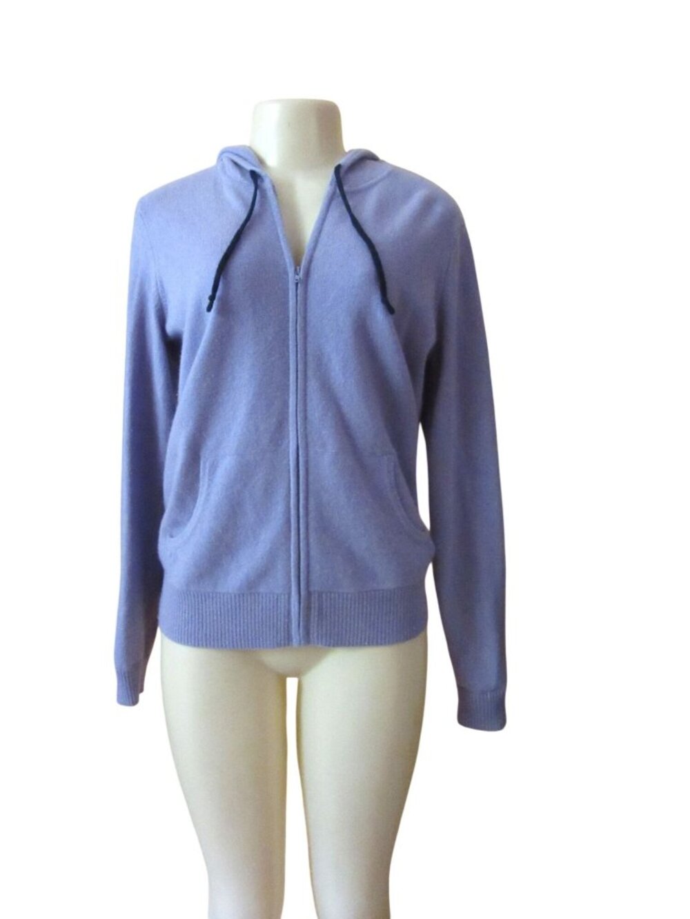 Vintage Orvis Purple Cashmere Full Zip Hoodie Jacket Size S